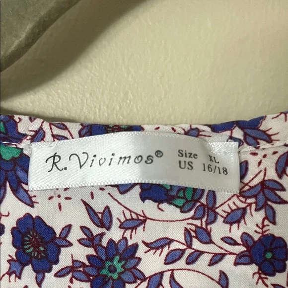 Boho Purple and White Floral Long Sleeve Midi Dress with Mixed Border Print - Picture 2 of 3